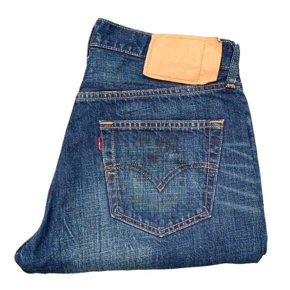 VINTAGE 2002 Levi's Blank Tab Jeans Size 32 Blue - Picture 1 of 10